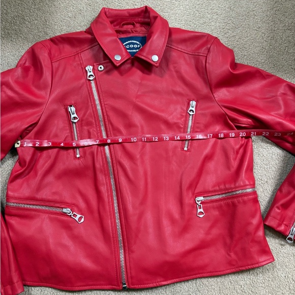 Vibrant Red Leather Jacket for Women - Picture 2 of 13